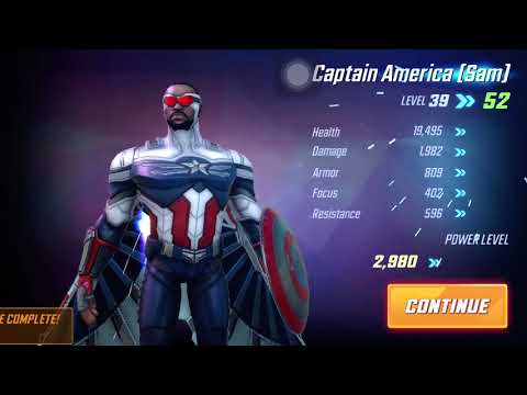 Captain America (Sam) unlocked and Arena tested/MSF