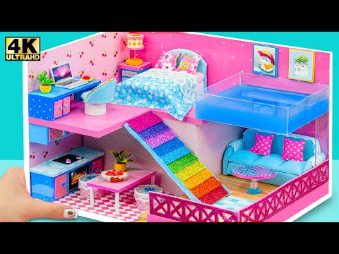 DIY Miniature House #46 ❤️ How To Make Cardboard House with bedroom, kitchen, living room, mega pool