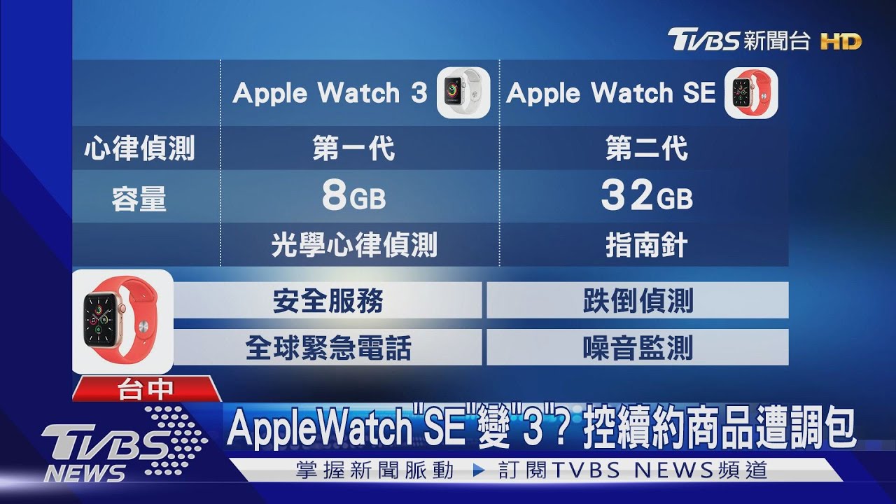 Apple Watch「SE」變「3」? 控續約商品遭調包