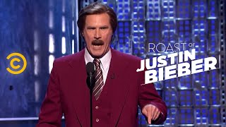 Roast of Justin Bieber - Ron Burgundy - Spunk and Moxie - Uncensored