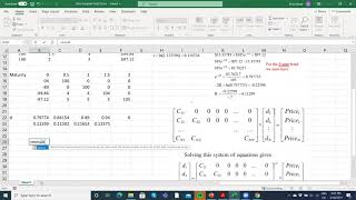 Estimating the zero coupon rate (term structure) using minverse and mmult operations in Excel