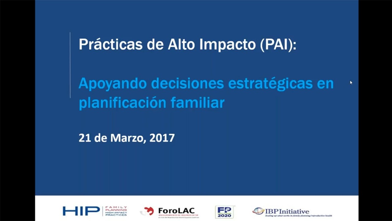 Apoyando decisiones estratégicas en planificación familiar