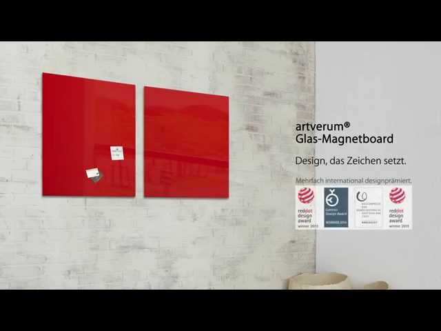 Video Teaser für Glas-Magnetboard artverum® 48 x 48 cm rot - GL114