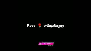 Rose 🌹 day 💕 Happy rose 🌹 day 💕 black screen whatsapp status tamil||ownvoice||vkedits