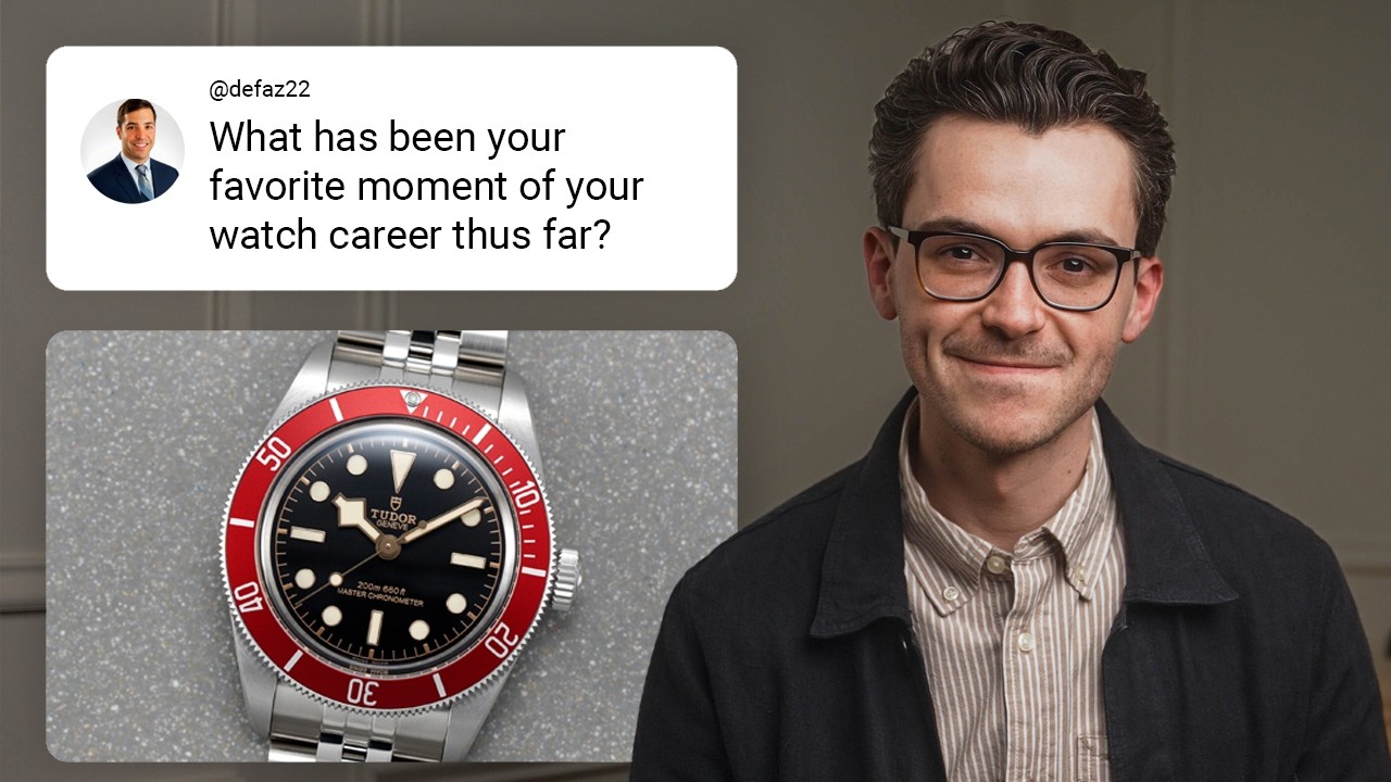 Host discussing most valued watch in his collection (brand/model not specified)