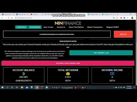#Ninfinance. 0.09 ETH и более в проекте Ninfinance без вложений!