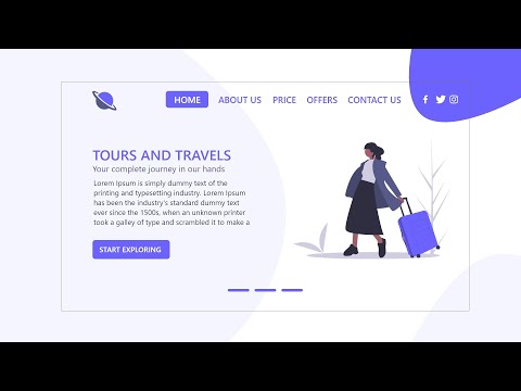 Website Landing Page UI Design For Tours And Travels Company Using Adobe XD || Adobe XD Tutorials