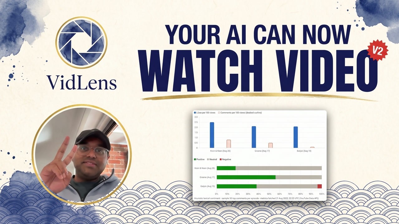 Watch: Your AI Can Read the Web. Now It Can Watch It. — a 1 minute 46 second VidLens demo
