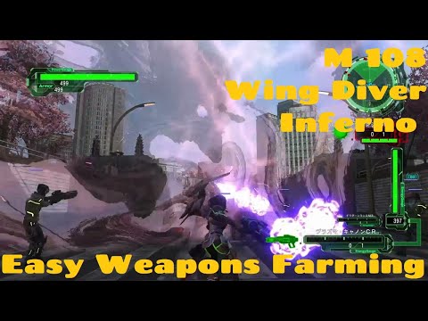 EDF 6 M108 Easy Wing Diver Inferno Weapons Farming with Hard level weapons ( Earth Defense Force 6 )