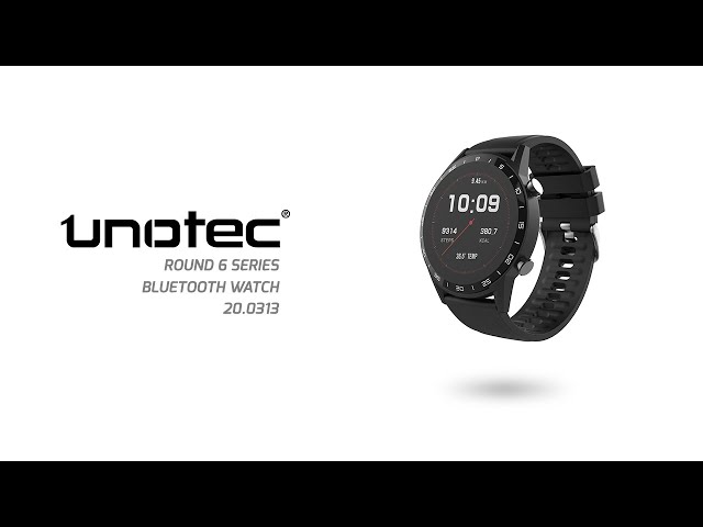 Unotec Round Series 6 Bluetooth 44mm Écran IPS Noir Étanche IP68 Fréquence Cardiaque video