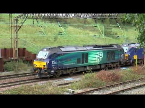 68016/68034 & 68017/68032 Sellafield Flasks @ Crewe 07-10-17