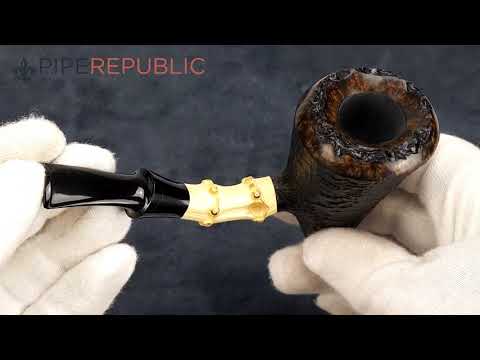 Heinemann Pipes Freehand Pfeifen sandblasted Pickaxe Einzelstück Holm aus Bambus