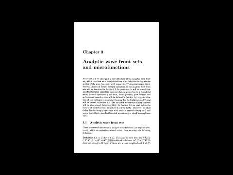 Classical Microlocal Analysis in the Space of Hyperfunctions 2000 Wakabayashi S