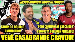 FECHADO! VENÊ CASAGRANDE CRAVOU! VASCO ANUNCIA NOVO REFORÇO! BRIAN RODRÍGUEZ? JOHN MERCADO NO VASCO?
