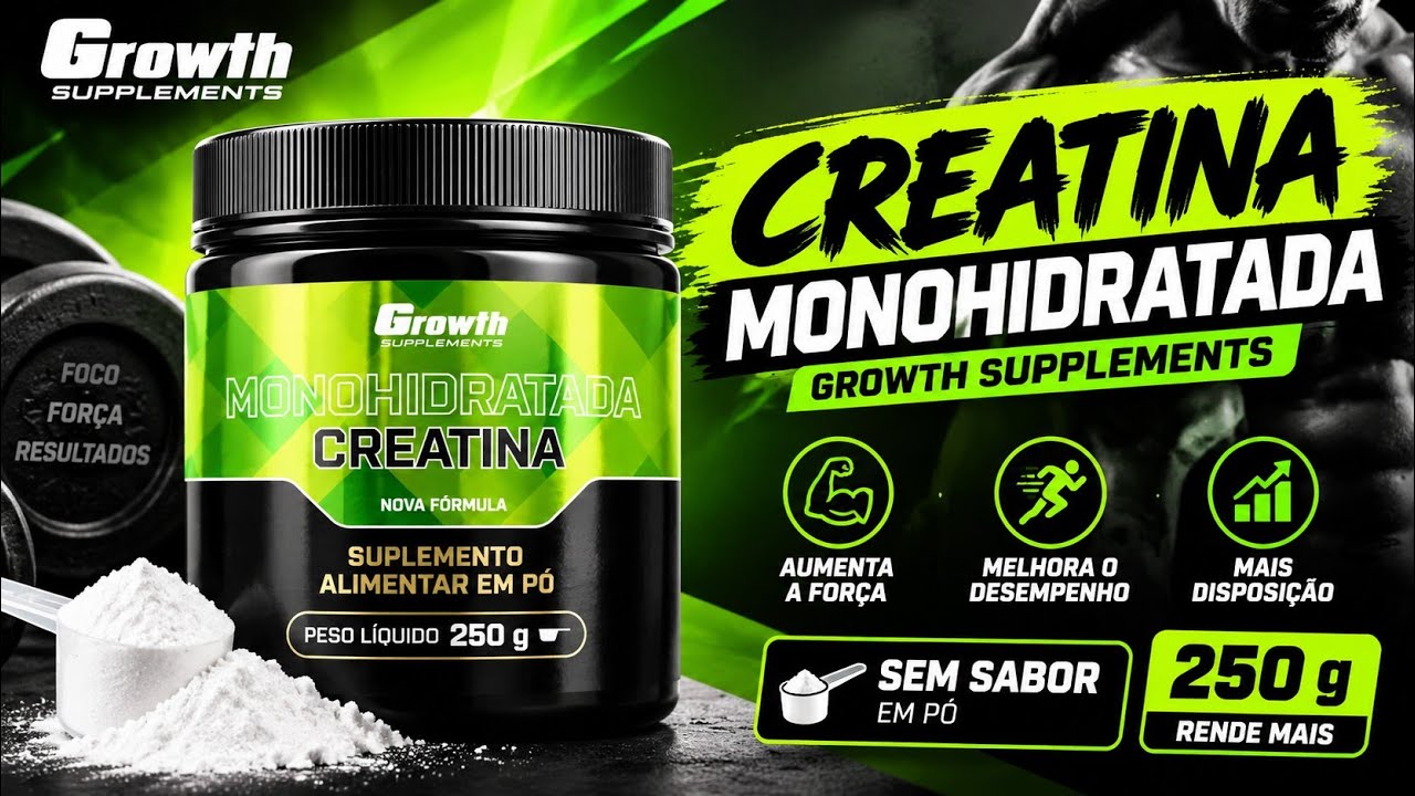 Miniatura da avaliação em vídeo de Creatina Creapure 250g G.Supplements Sem Sabor
