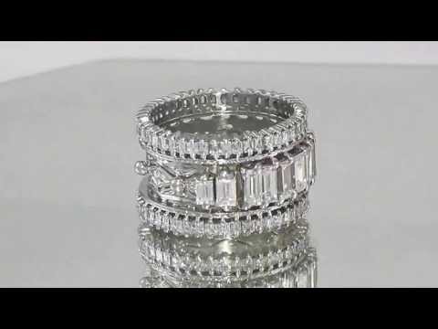 Unique 2.50ctw Emerald & Baguette Cut Diamond Eternity Band Shreveport Bridal Jewelry