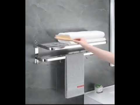 Stainless steel chrome double towel rack, size: 18 inch