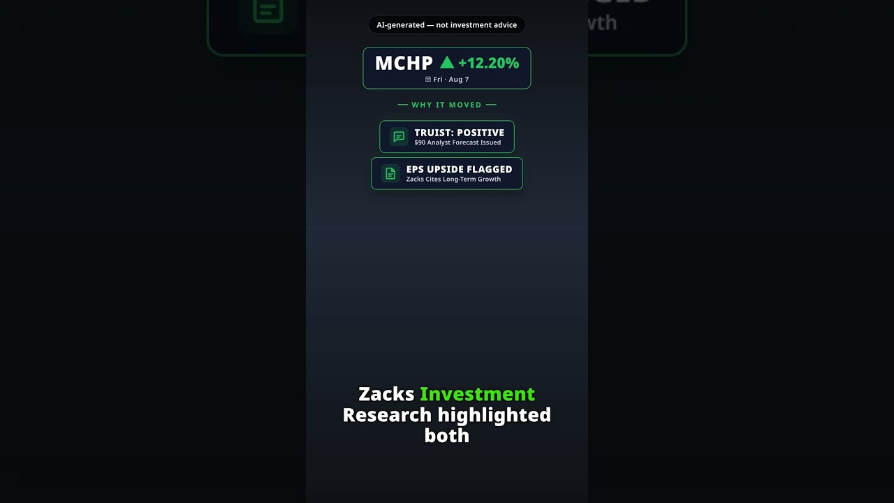 Why Is Microchip Technology Stock Rallying Today? MCHP +12.20% (Aug 7)
