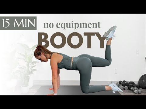 15 Min BOOTY BURN (At Home No Equipment) - No Repeat Glute Workout  | Grow Your Glutes At Home