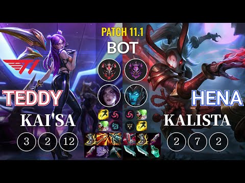 T1 Teddy Kai'Sa vs Hena Kalista Bot - KR Patch 11.1