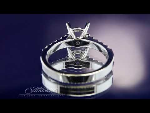 Four Prong Round Center Diamond Engagement Ring, Gold or Platinum LR8335