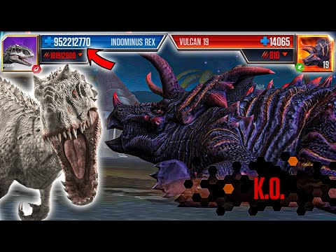 INDOMINUS REX LEVEL 999 vs VULCAN 19 | Jurassic World: The Game