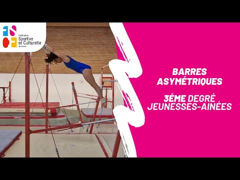 Gymnastique féminine : barres asymétriques 3éme degré jeunesses-ainées
