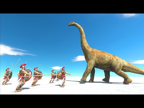 How many SPARTANS will defeat DINOSAUR? SPARTAN vs BRACHIOSAURUS   - Animal Revolt Battle Simulator