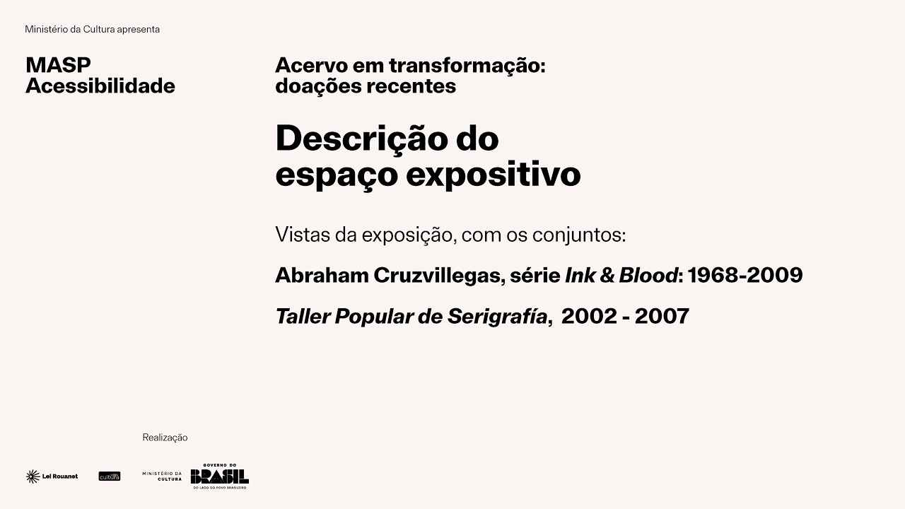 MASP Acessibilidade | Acervo em transformação: doações recentes | Descrição espacial