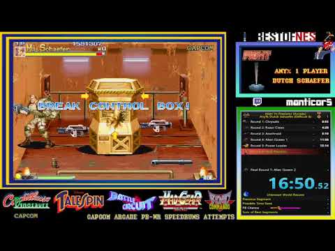 Alien vs. Predator, Capcom Arcade-1994. Any% Arcade 1 Player Dutch Schaefer (Difficult 8): 35:01