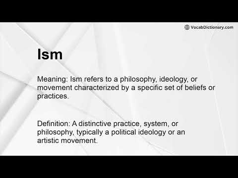 Ism Meaning