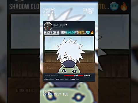 😳 SHADOW CLONE JUTSU KAKASHI VS OBITO...🥶🔥#shadowclonejutsu #kakashi #obito #narutoshippuden