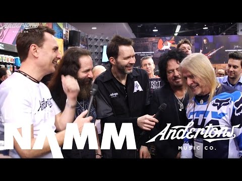Paul Gilbert, Steve Lukather, John Petrucci & Steve Morse Crash the Ernie Ball Stand!