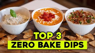3 ZERO BAKE EASY DIPS! High Protein + Low Carb