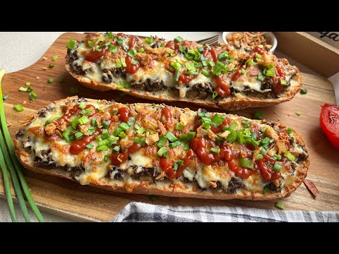 Chrupiące zapiekanki z pieczarkami