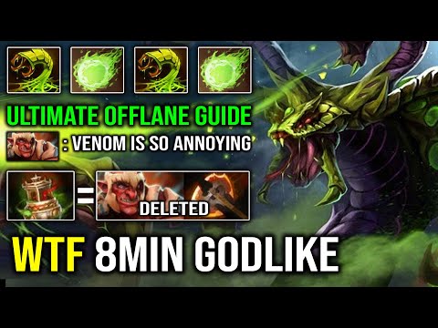 WTF 8Min Godlike 1st ITEM Spirit Vessel | Ultimate Offlane Super Plague Ward Slow Venomancer Dota 2