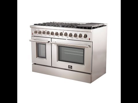 FFSGS6156-48 - 48″ Galiano Electric Oven Dual Fuel FORNO ALTA QUALITA Pro-Style 8 Italian Burners