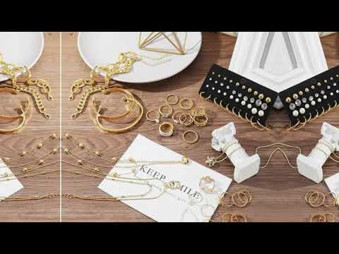 IFKM 36 PCS Gold Plated Jewelry Set