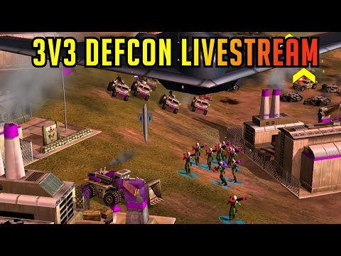 3v3 No Rules Defcon with CyanSpider & Hanson - Generals Zero Hour Livestream