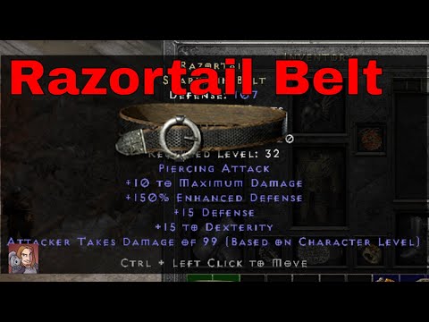 D2R Unique Items - Razortail Belt (Sharkskin Belt)