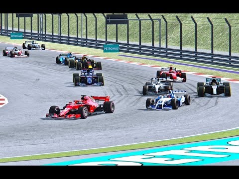 All F1 2018 Cars vs All F1 2004 Cars - Sepang