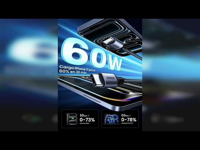 Vídeo relacionado con UGREEN Cable Micro USB Carga Rápida QC3.0 3A 18W Trenzado Nylon (1M)