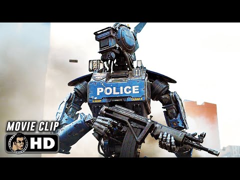 Opening Shootout Scene | CHAPPIE (2015) Movie CLIP HD