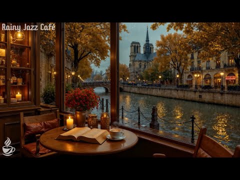 Warm Autumn Rainy Day 🍂 Piano Jazz & Cozy Café Ambience for Study and Relaxation