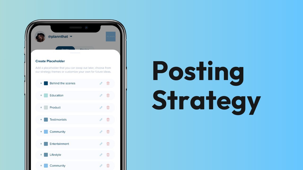 How To Create a Posting Strategy in the Plann app
