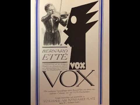 Bernard Etté Tanzorchester, Memory's Garden, Foxtrot, Berlin, 1924