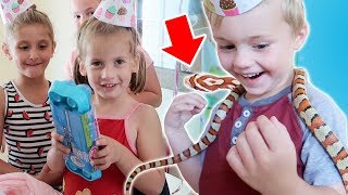 BIRTHDAY PARTY with my COUSIN'S real SNAKE!