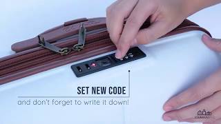 How to open a suitcase with TSA lock and set the combination.