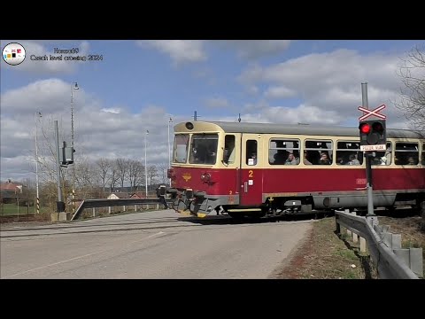 Železniční přejezd Hněvčeves #1 17.3. 2024 Czech railroad crossing