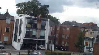 Train journey from Cardiff Central towards Cathays